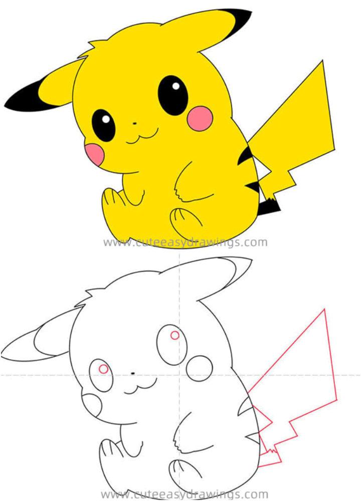 Cute Pikachu Drawing