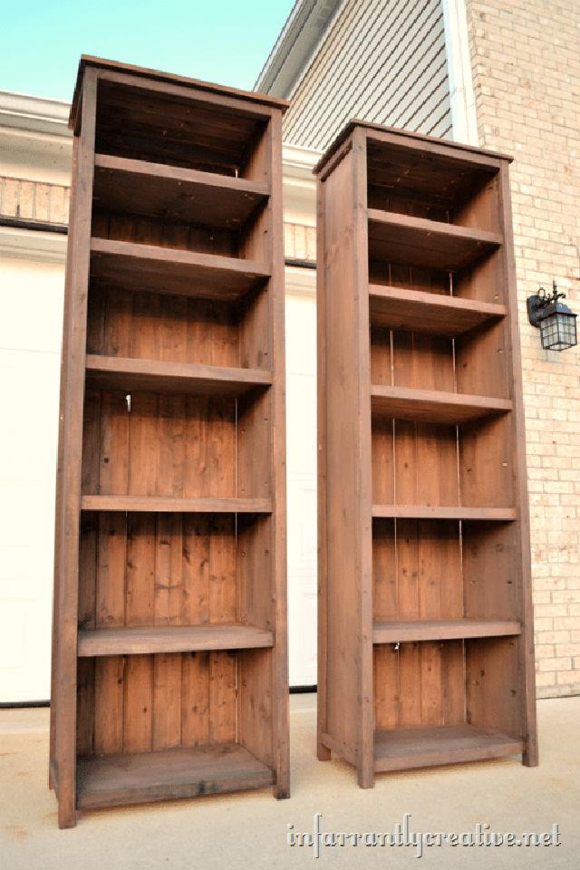 DIY 7 Foot Tall Bookshelves