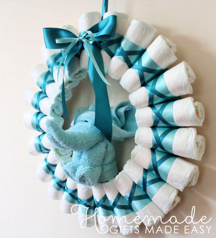 DIY Baby Diaper Wreath