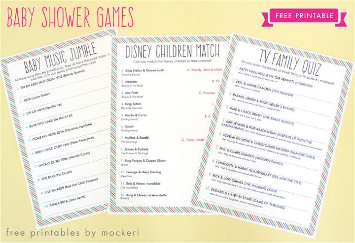 DIY Baby Shower Games to Print