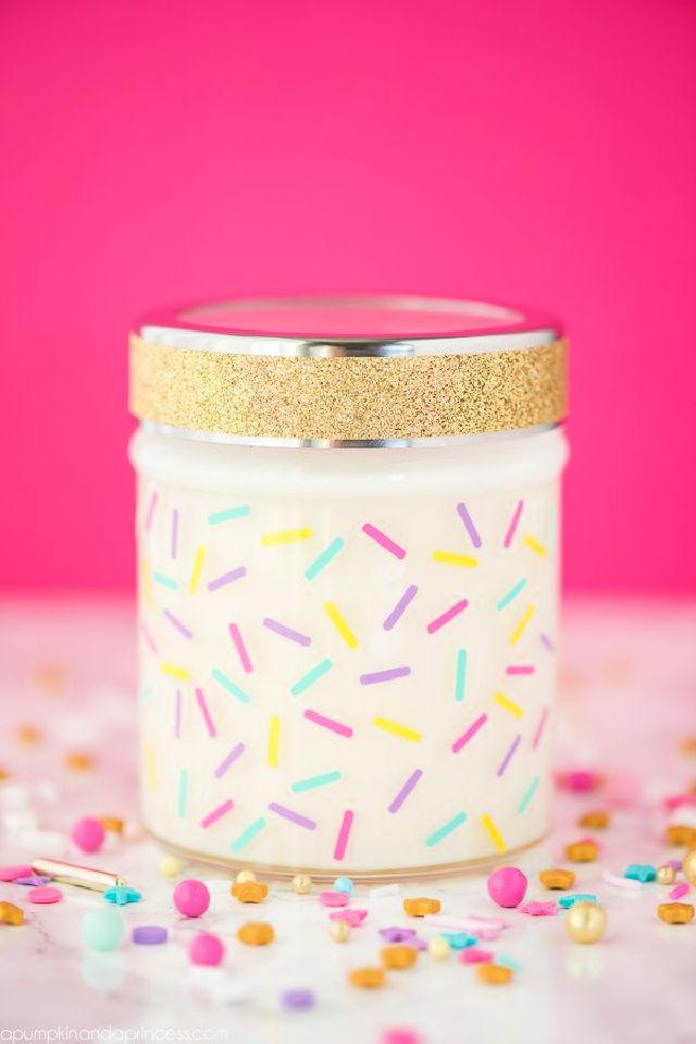 DIY Birthday Cake Jar Candle