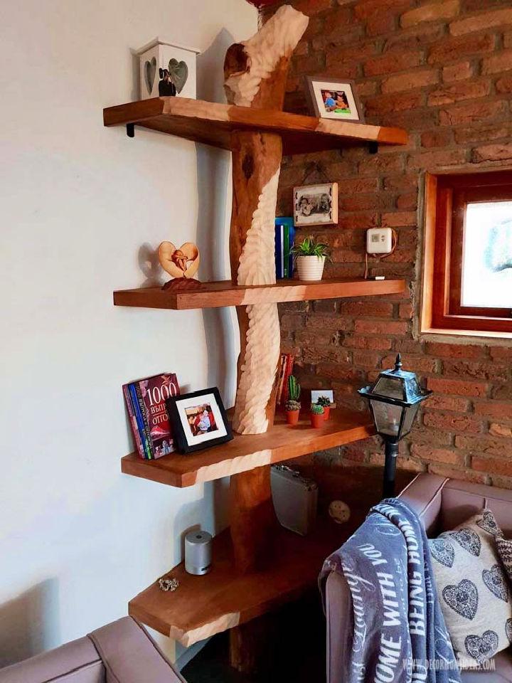 DIY Corner Tree Bookshelf