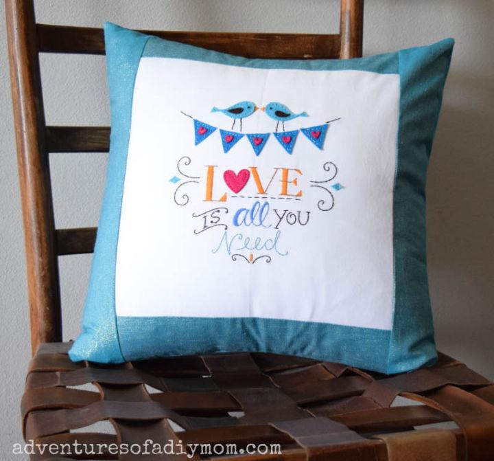 DIY Embroidered Pillow