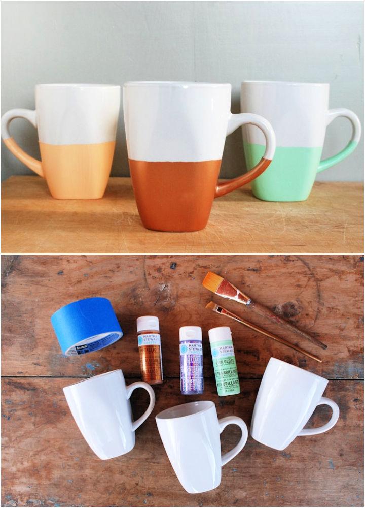 DIY Paint Dipped Mugs
