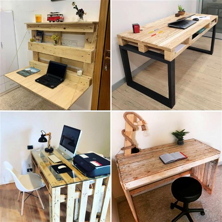 diy wood pallet desk ideas with free plans