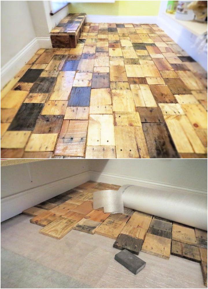 DIY Pallet Flooring