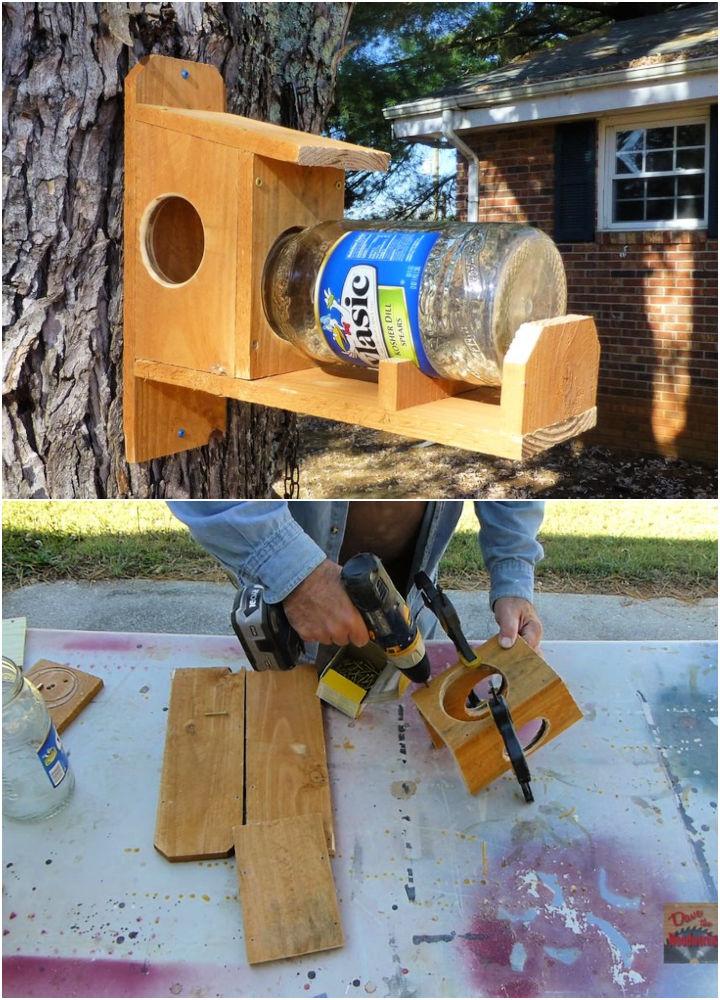 DIY Squirrel Feeder Using Gallon Jar