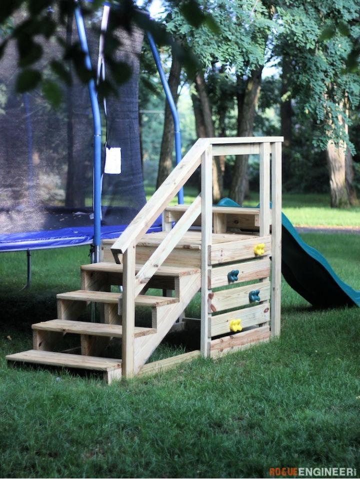 DIY Trampoline Stairs with Slide
