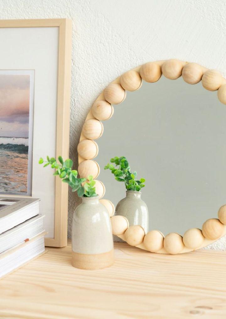 DIY Wood Bead Circle Mirror