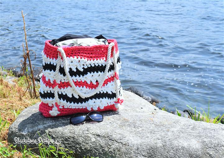 Double Waves Crochet Beach Bag