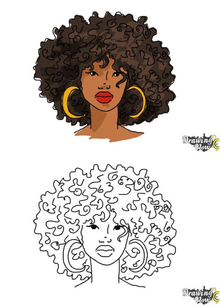 Draw African American Hair