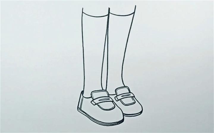 Draw Anime Girl School Shoes
