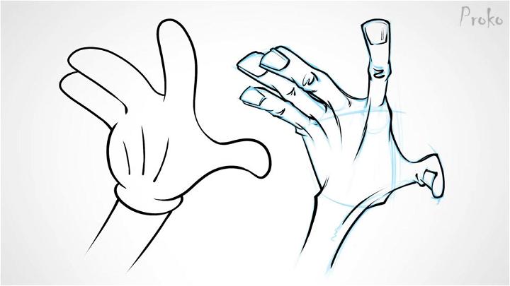 How to draw clearance cartoon gloves