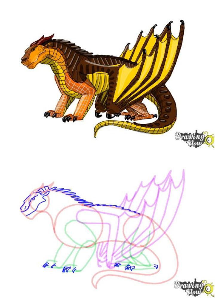 how to draw wings of fire dragons easy