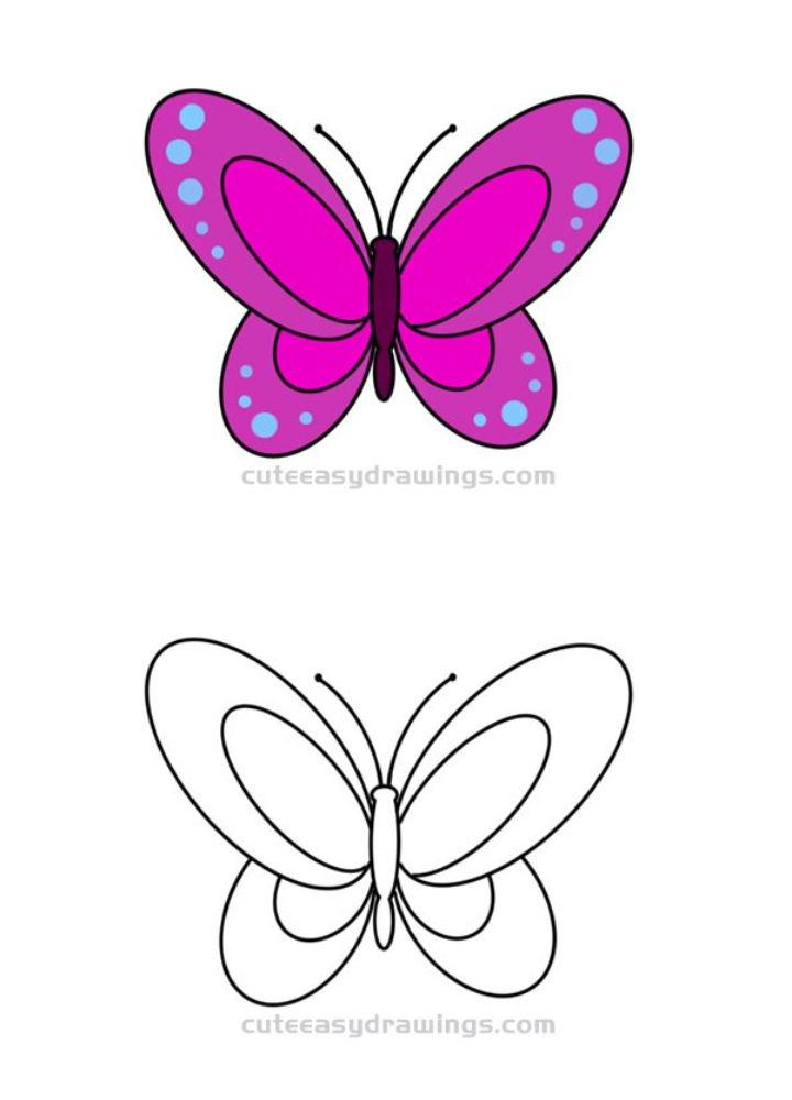 Easy Butterfly Drawing For Kids. Drawing For Kids love butterflies…, by  Drawing For Kids