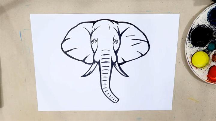 Draw a Elephant Head Tribal Tattoo