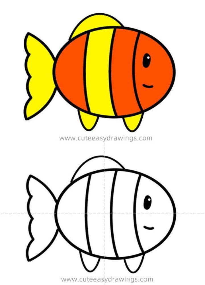 Trace and color for kids fish Royalty Free Vector Image-saigonsouth.com.vn