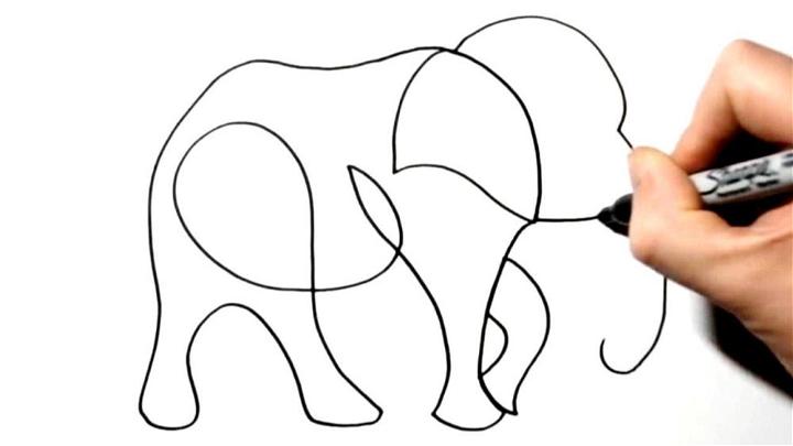Draw an Elephant with Just One Line