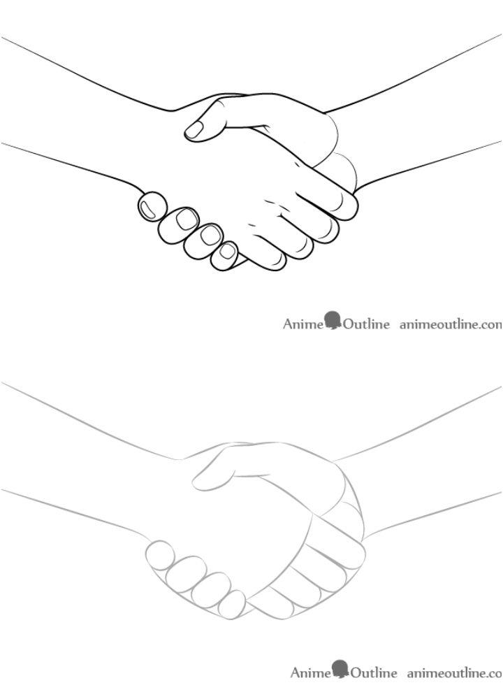 Easy Way to Draw a Handshake