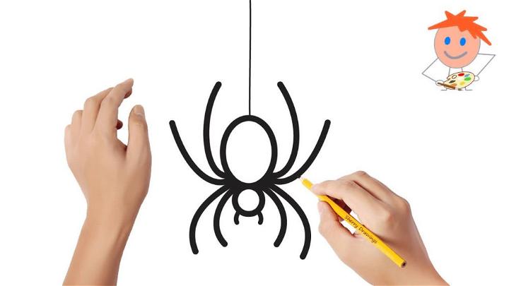Easy Way to Spider Drawing