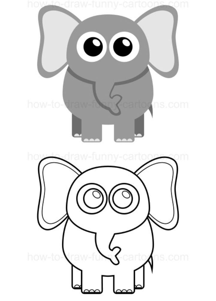 Elephant Cartoon Drawing
