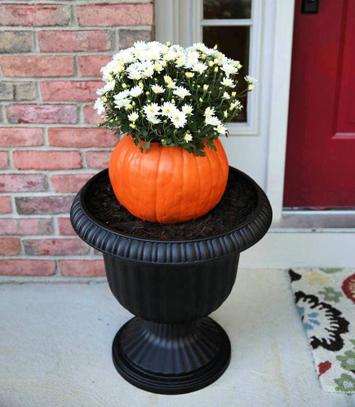 Faux Pumpkin Flower Pot