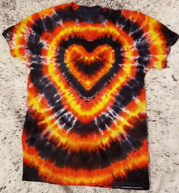 Flaming Heart Tie Dye Shirt