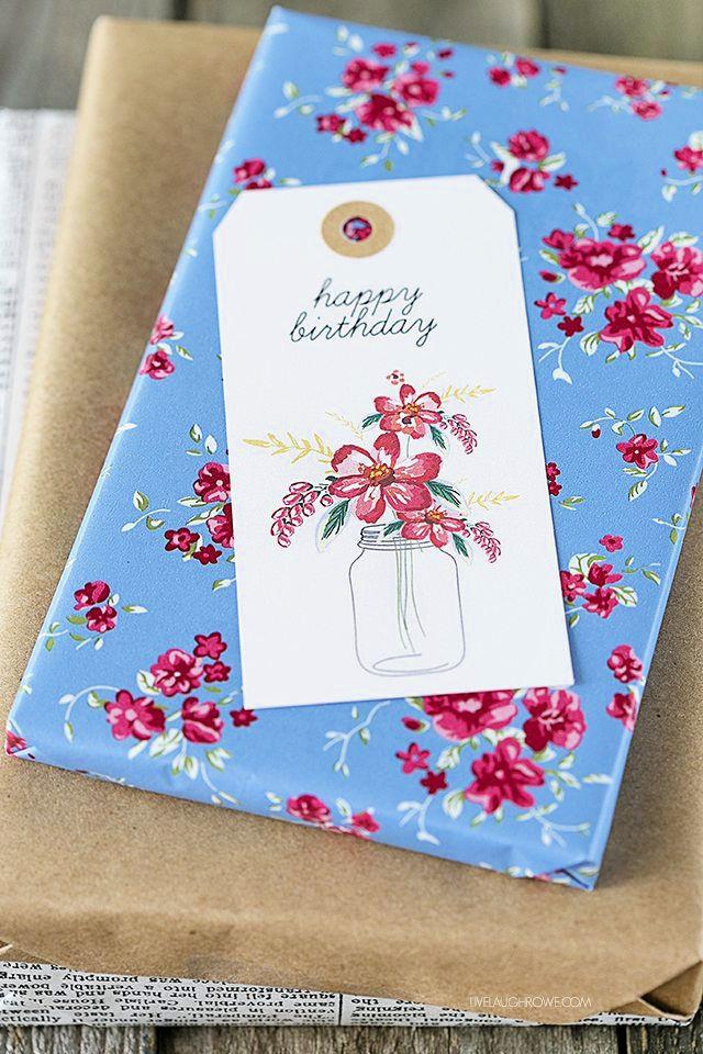 Floral Printable Birthday Gift Tag