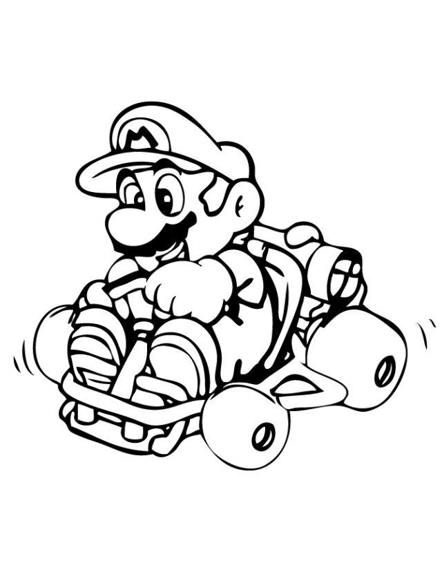 Free Kids Mario Kart Coloring Pages