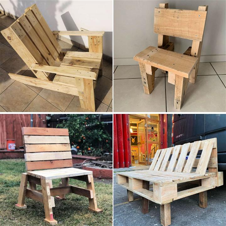 40 Free Diy Wood Pallet Chair Plans And, Pallet Stool Plans