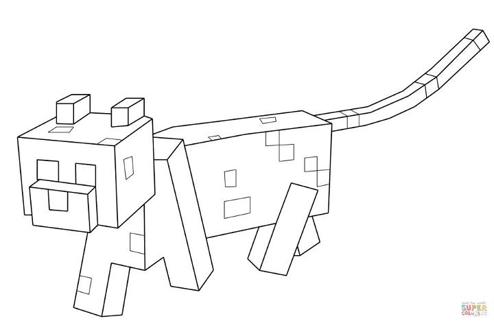 Free and Printable Minecraft Cat Coloring Pages