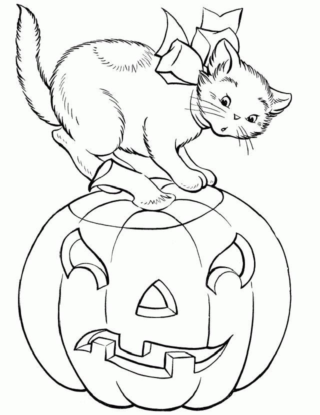 Fun Halloween Cat Coloring Pages