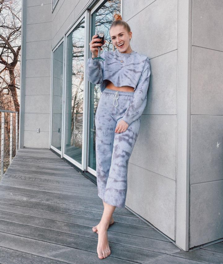 Grey Bleach Tie Dye Sweatsuit