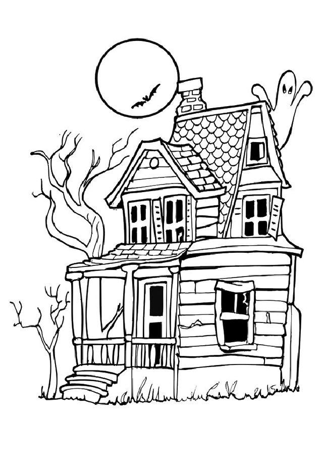 Halloween Haunted House Coloring Pages