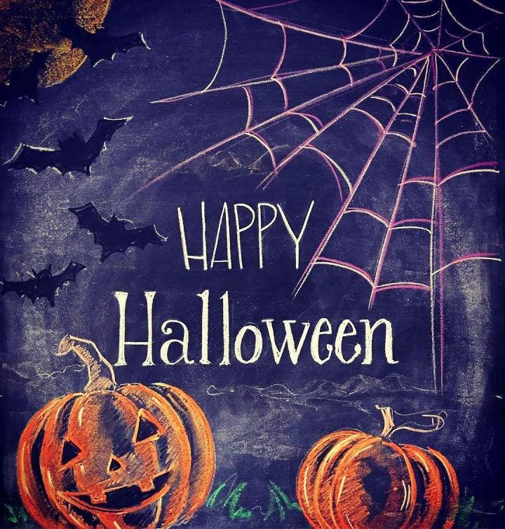 Happy Halloween Chalk Art