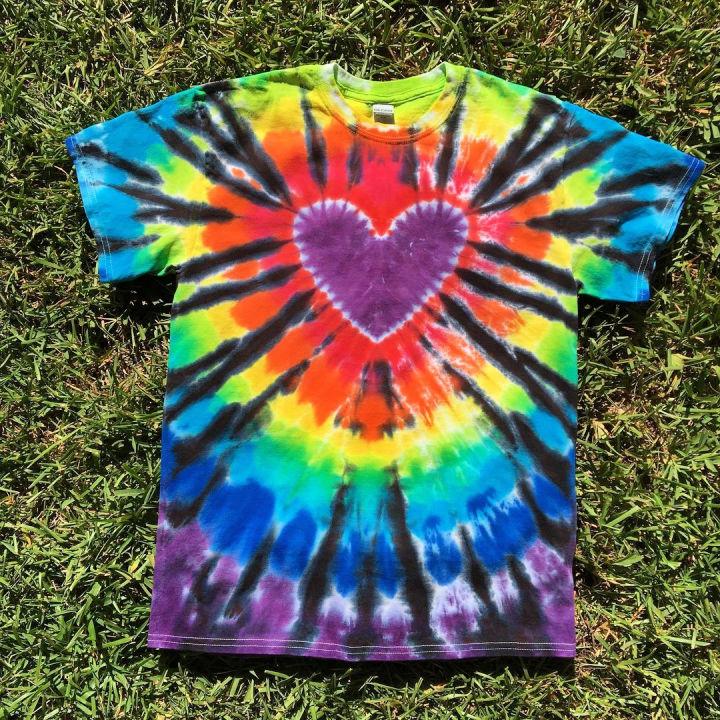 Heart Rainbow Bullseye Tie Dye Shirt