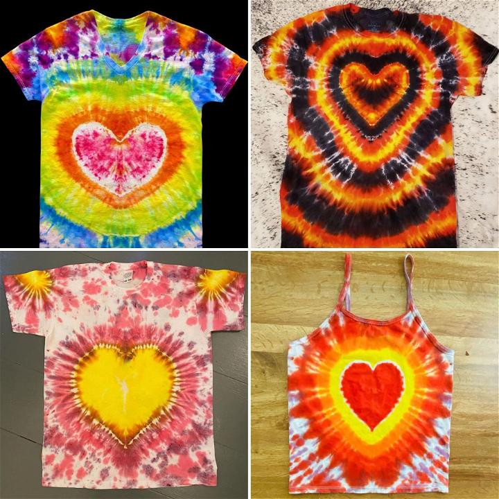 heart tie-dye technique