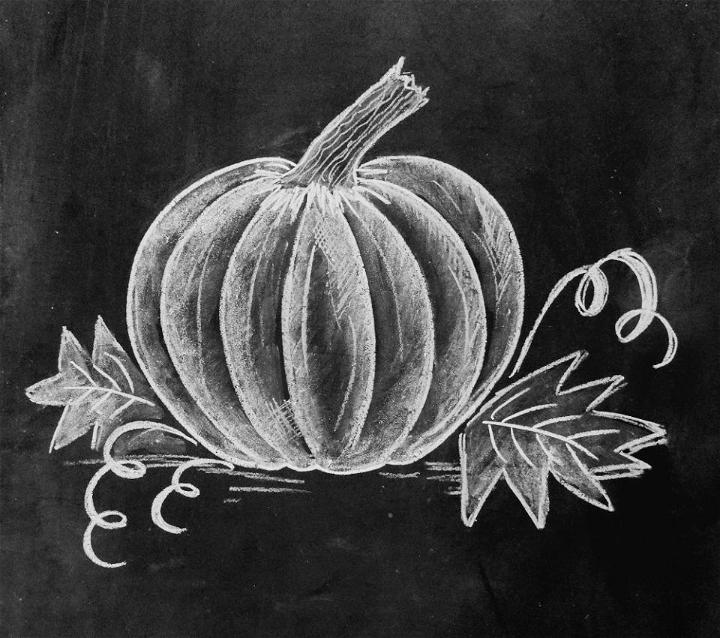 How To Draw A Chalk Pumpkin