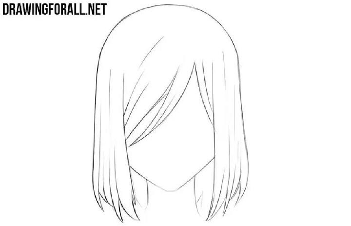 anime hair bun drawing