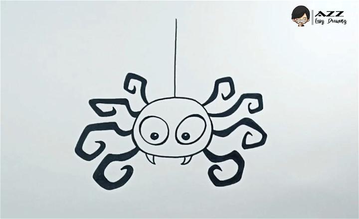 How to Draw Cartoon Scary Spider
