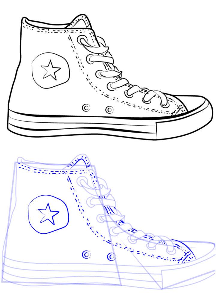How to Draw Converse Shoe