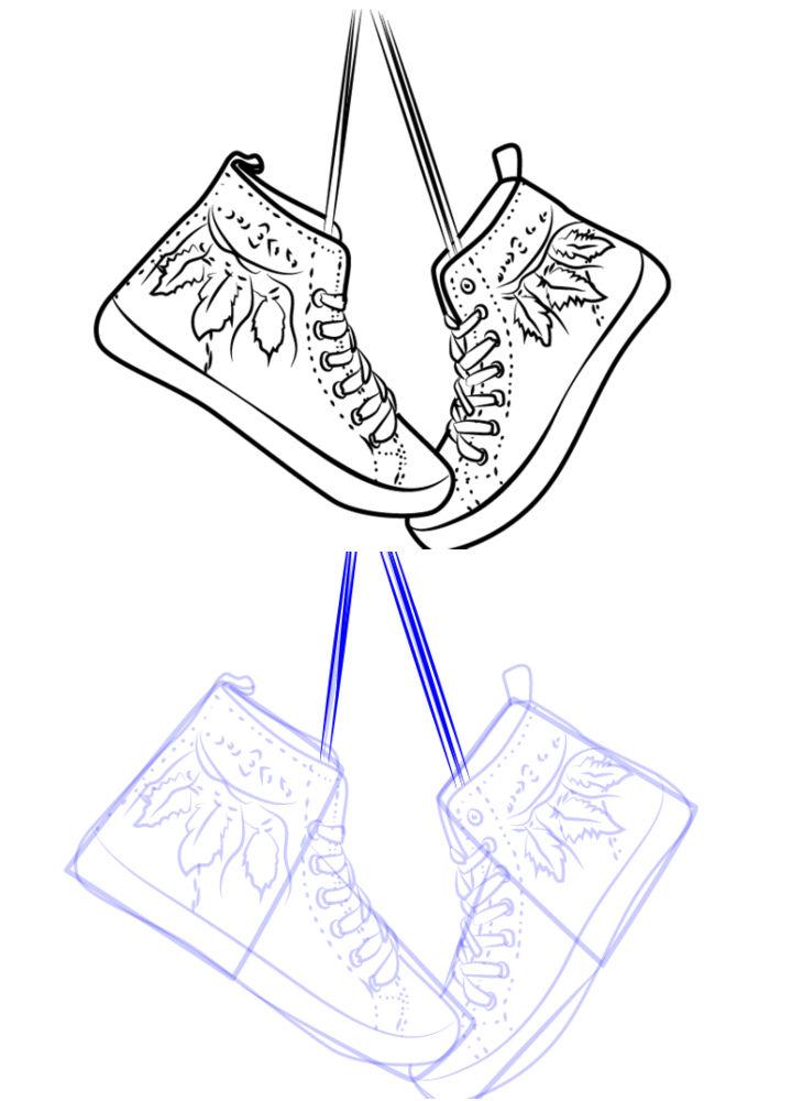 How to Draw Hanging Shoes