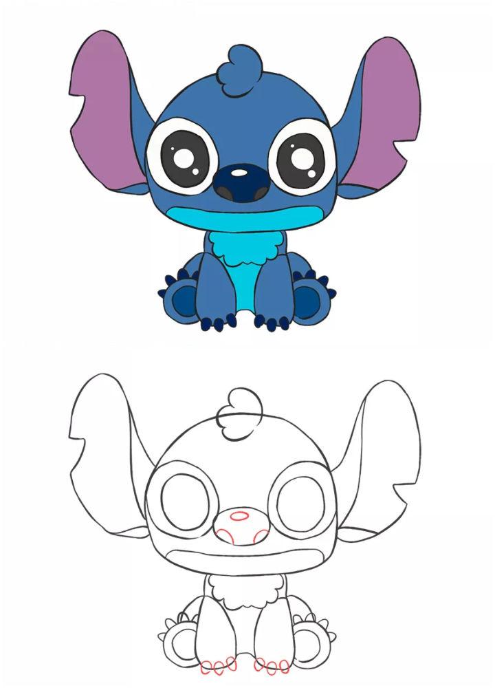 step by step drawing stitch