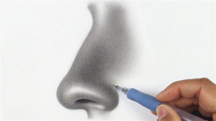 How to Draw a Black Nose from Side