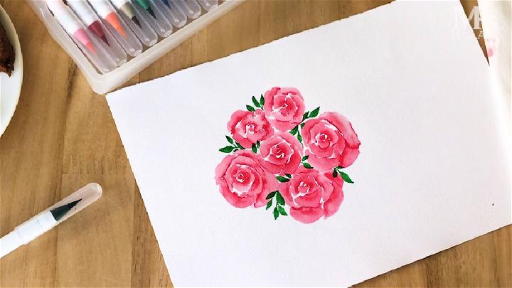 How to Draw a Rose Using Brush Pens