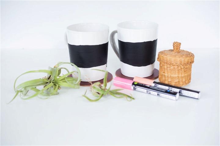 How to Make Chalkboard Painted Mugs