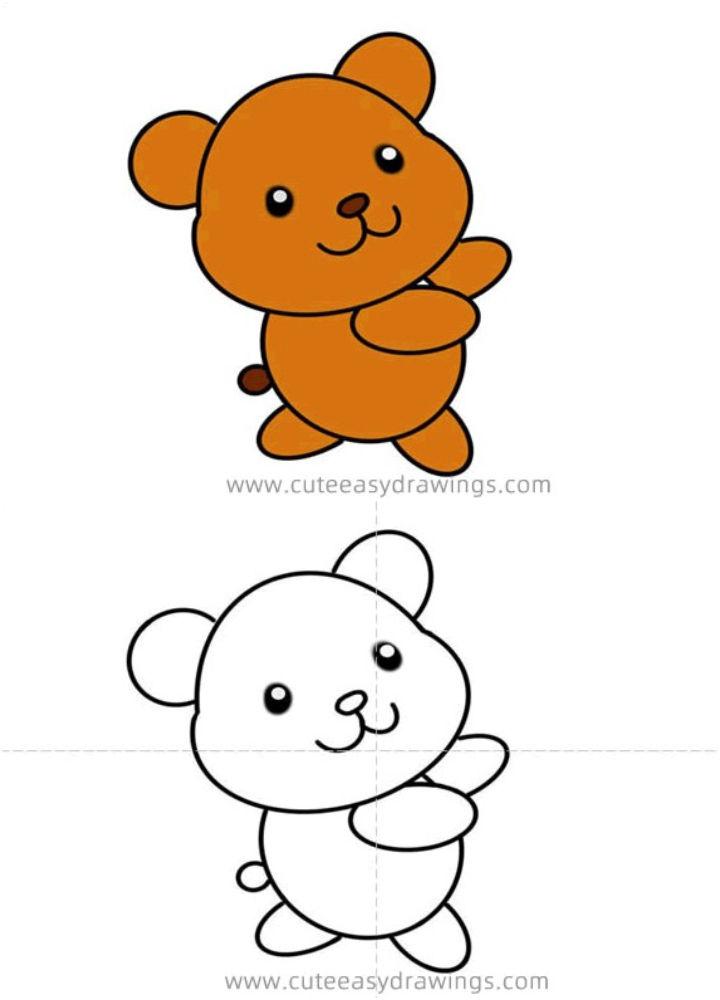 How to Simple Draw a Brown Bear