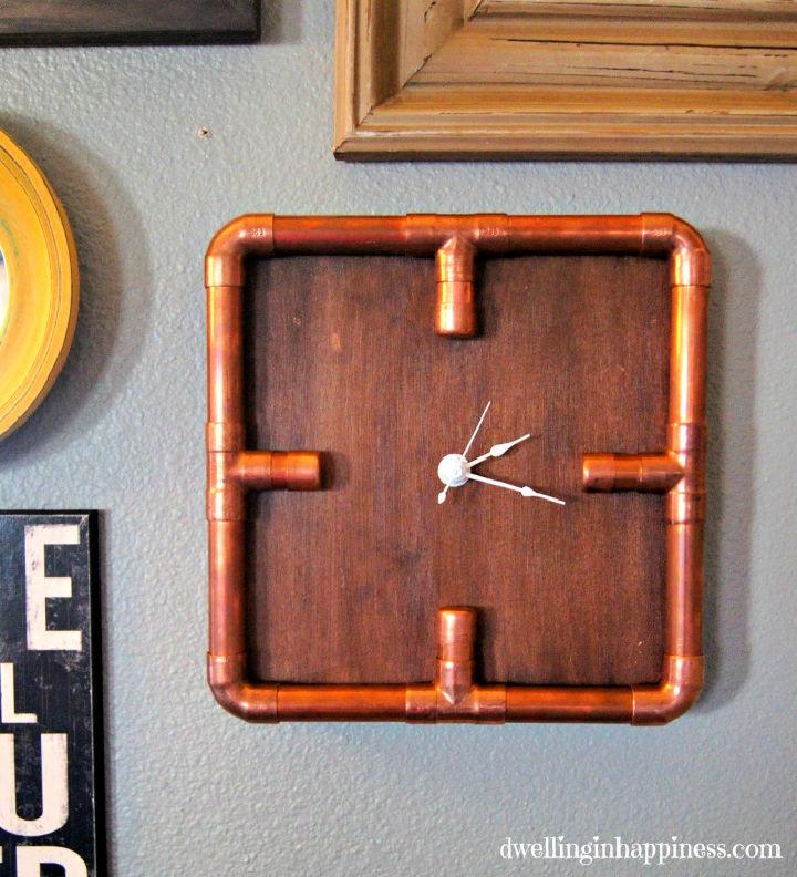 Industrial Copper Pipe Clock