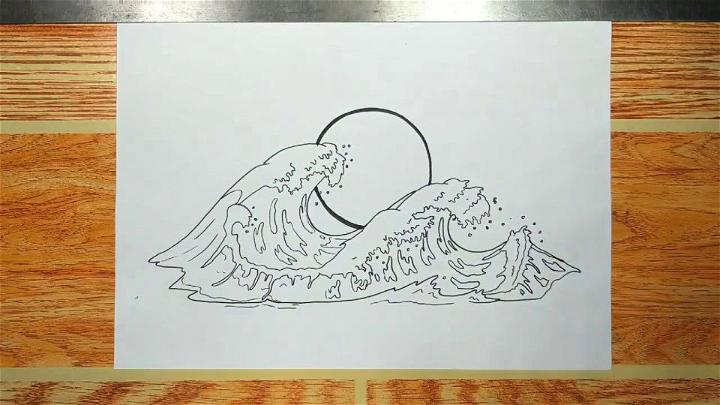 Japanese Wave Drawing
