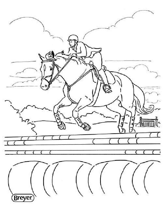 Jumping Horse Coloring Page for Adults
